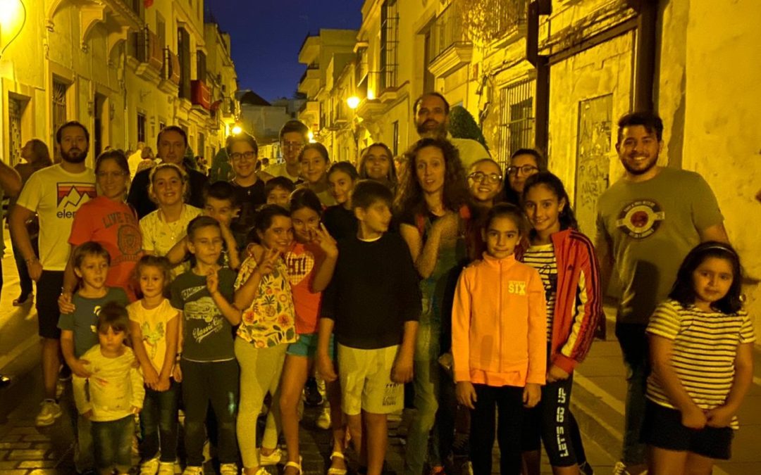 Alfombra de sal para la Procesión de Ntra. Sra. de la Merced Coronada realizada por nuestro grupo joven e infantil 2019