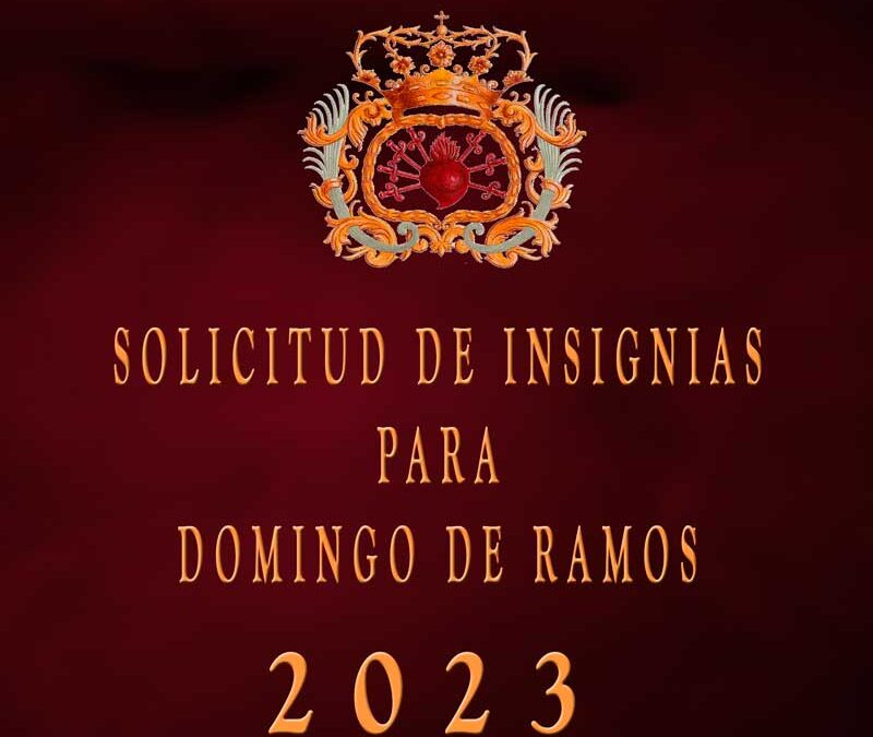 Solicitud de Insignias para el Domingo de Ramos del 2023